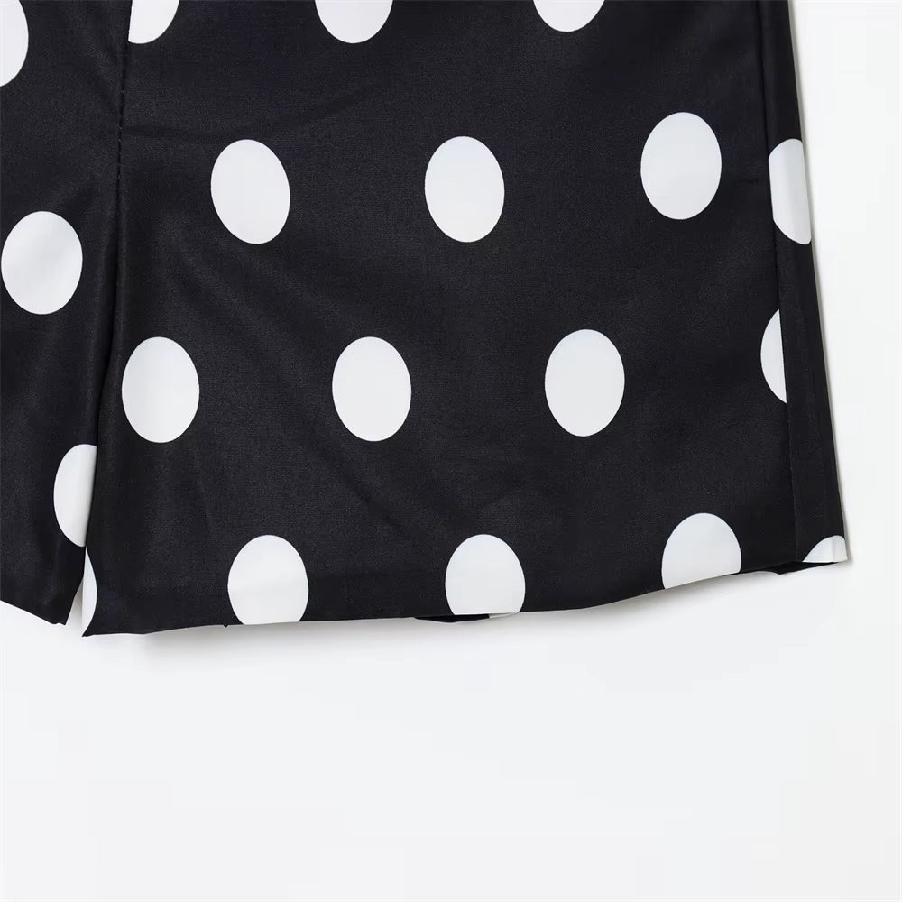 Summer New Casual Versatile Shorts for Slimming, Polka Dot Straight Leg Shorts