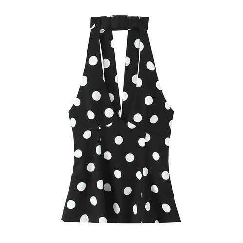 Polka Dot Halter Neck Top