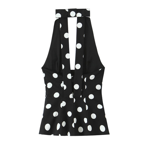 Polka Dot Halter Neck Top